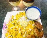 A picture of step 7 of Alu mattar Biryani.