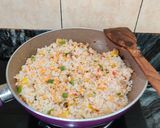 A picture of step 4 of POMEGRANATE FRIED RICE (with brown rice).