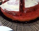A picture of step 9 of 2 tier Red velvet cake.