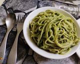 A picture of step 7 of Spaghetti in creamy spinach sauce.