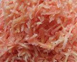 A picture of step 1 of Instant gazar halwa.