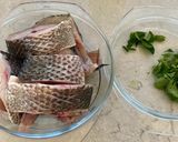 A picture of step 1 of Steamed Tilapia with Herbs.