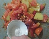 A picture of step 7 of Meethi Alo.