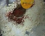 A picture of step 2 of Purple Baigan Bhaja.