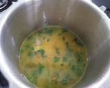 A picture of step 3 of Kheera Choru (leafy Vegetable rice).