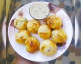 A picture of step 3 of Rice appe with chutney.
