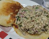 Foto del paso 5 de la receta: Mi versión de arepa reina pepiada🫓🥑🍗