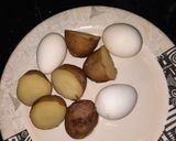 A picture of step 1 of Egg potato masala.