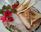A picture of step 8 of Spring Onion omellete ! Sandwich ! With hot tea ☕.