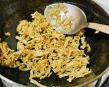 A picture of step 2 of Kaddi badi besar (bamboo shoots & sun dried lentil dumplings in mustard gravy).