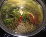 A picture of step 2 of Jain Kadhi chawal.