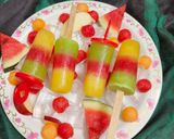 A picture of step 10 of Fresh Fruit Ice Candy / Popsicles (Frozen layered Icecream).