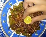A picture of step 10 of Chatpati Bhindi.