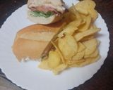Foto del paso 6 de la receta: Bocadillo de pechuga empanada con bacon y mayonesa de cebolla y piparras