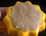 A picture of step 7 of Nolen Gur er jolbhara sandesh (date palm jaggery sandesh).