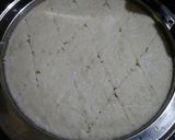 A picture of step 4 of Idada or white dhokla.