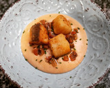 Foto del paso 6 de la receta: Bacalao a la andaluza con cremoso de revolconas y rovellons