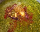 A picture of step 6 of Double Tadka Lasooni Palak Yellow Moongdal - Dhaba-Style.