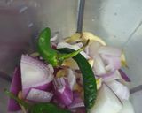 A picture of step 2 of Chili,garlic,onion paste.
