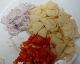 A picture of step 1 of Fennel and mint potato with poori.