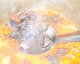 A picture of step 5 of Danwake with hot liver sauce.