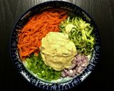 A picture of step 8 of Jackfruit Burgers with Zucchini-Carrot Slaw.