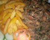 A picture of step 5 of Chips and Scrambled Egg-spinach.