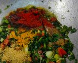 A picture of step 4 of Spring onion, Methi and Alu sabzi.