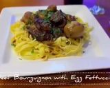 A picture of step 14 of Beef Bourguignon with Egg Fettuccine.
