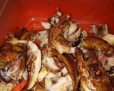 A picture of step 1 of Green (Efo) and rice.