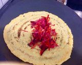 A picture of step 6 of Moong daal pancakes(chilla) with salad filling.
