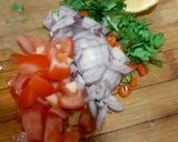 A picture of step 1 of Chana Jor Garam Chaat / Black Chickpea Flakes Chaat.