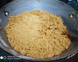 A picture of step 1 of Chana flour burfi.