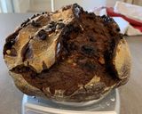 Foto langkah ke 9 dari resep Sourdough Chocolate hazelnut raisin brownie rustic bread.