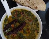 A picture of step 3 of Dal palak.