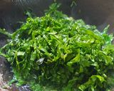 A picture of step 3 of Smoky Brinjal with Spinach (Green Olo Style).