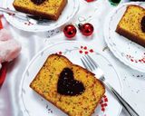 A picture of step 23 of Funfetti orange cake with hidden heart.