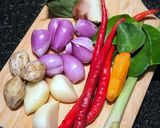Foto langkah ke 3 dari resep Pepes daun Pepaya Jepang Cumi asin.