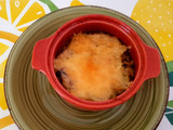 Arroz con choritos gratinados