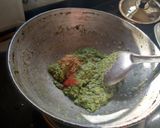 A picture of step 2 of Green chana curry.