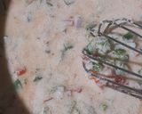 A picture of step 2 of Smiley Veggie Pancakes.