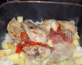 Foto del paso 3 de la receta: Cubos de papa a la mostaza con pollo y morrones asados (receta incluida)