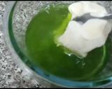 A picture of step 3 of Lemon jello ice cream dessert||lemon delight||jelly ice cream dessert.