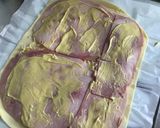 Une image de l'étape 3 de Palmiers roses au jambon emmental et moutarde.