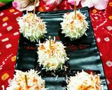 A picture of step 14 of Khichi rice flowers balls.