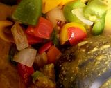 A picture of step 3 of Restaurant style multi colored bell pepper curry.