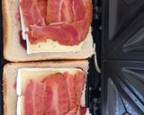 A picture of step 2 of Brie, bacon and cranberry toasties.