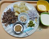 A picture of step 1 of Banana Blossom Appetizer or Mochar Chop.