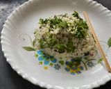 A picture of step 8 of Thai green rice.