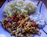 A picture of step 3 of Spicy scrambled egg #4weeksChallenge.